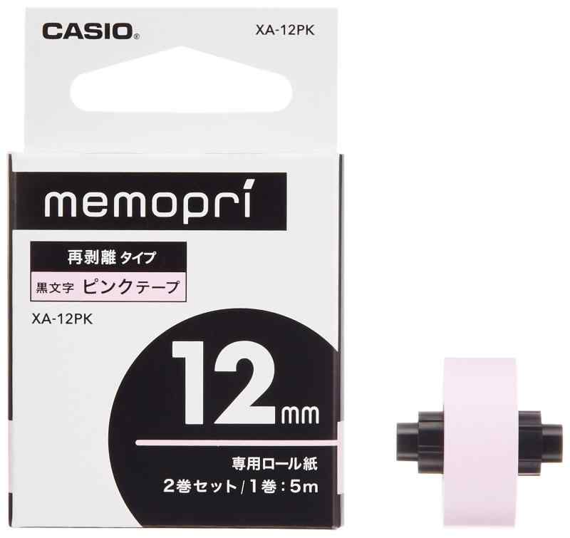 カシオ メモプリ テープ XA-12PK ピンク