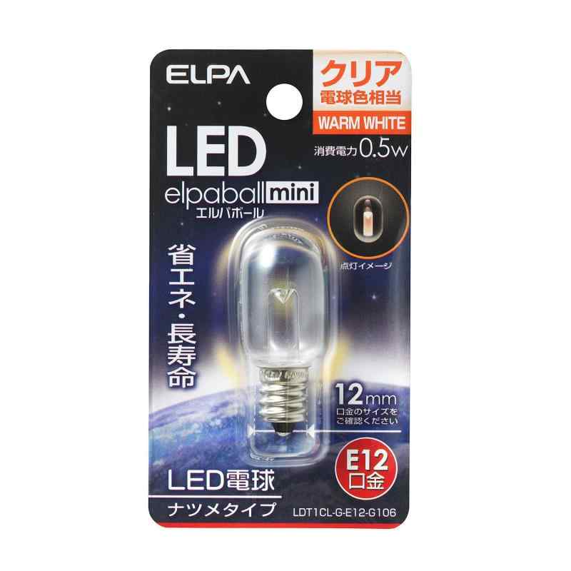 エルパ(ELPA) LEDナツメ形 LED電球 照明 E12 100V 電球色 LDT1CL-G-E12-G106
