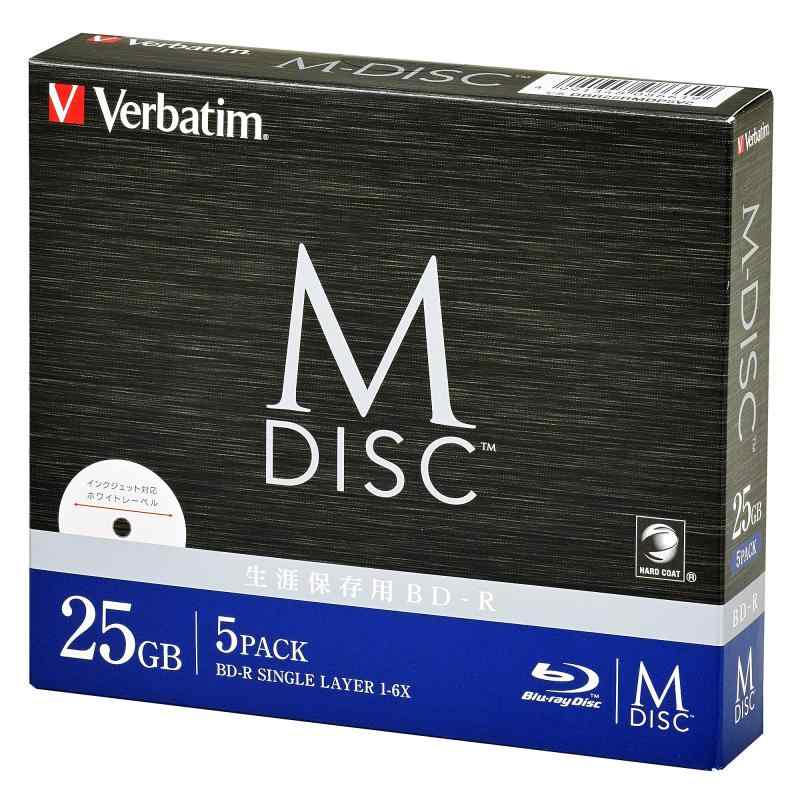 ？バーベイタム(Verbatim) バーベイタム Verbatim 長期保存 M-DISC BD-R 1回記録用 1-6倍速 25GB 5枚 印刷対応ホワイトレーベル ブルーレ