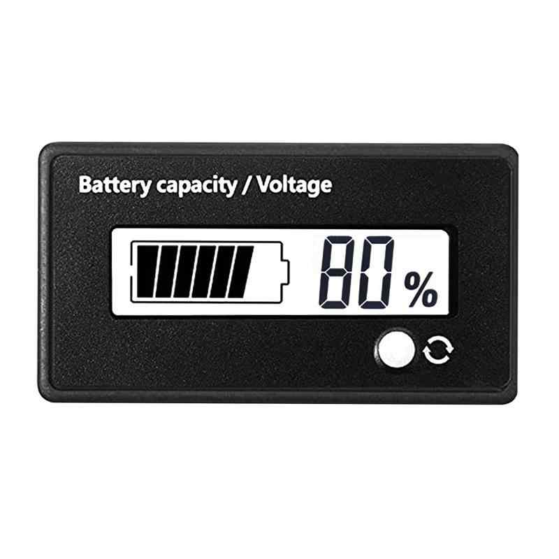 バッテリー残量表示計 デジタル電圧計 バッテリーモニター バッテリーチェッカー 残量計 (ホワイトバックライト)