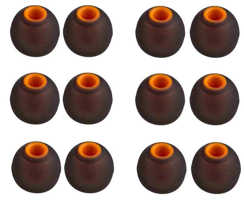 A-Focus イヤーチップ イヤーピース 6ペア 2種類の硬度 (M, Black-Orange)
