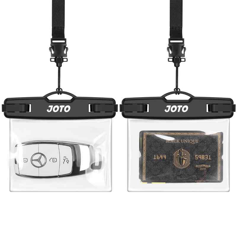 JOTO 防水ケース 2点 電磁キー ドライバッグ FOBキー 鍵 コイン収納 水泳・マリンレジャーに適用 (ブラック, Sサイズ)