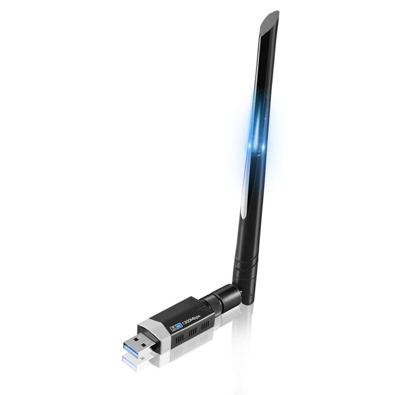 WiFi 無線LAN 子機 Sungale 1300Mbps 無線lanアダプタ USB3.0 WIFIアダプター 5dBi 高速通信 デュアルバンド 2.4Ghz/5Ghz 802.11AC Windo