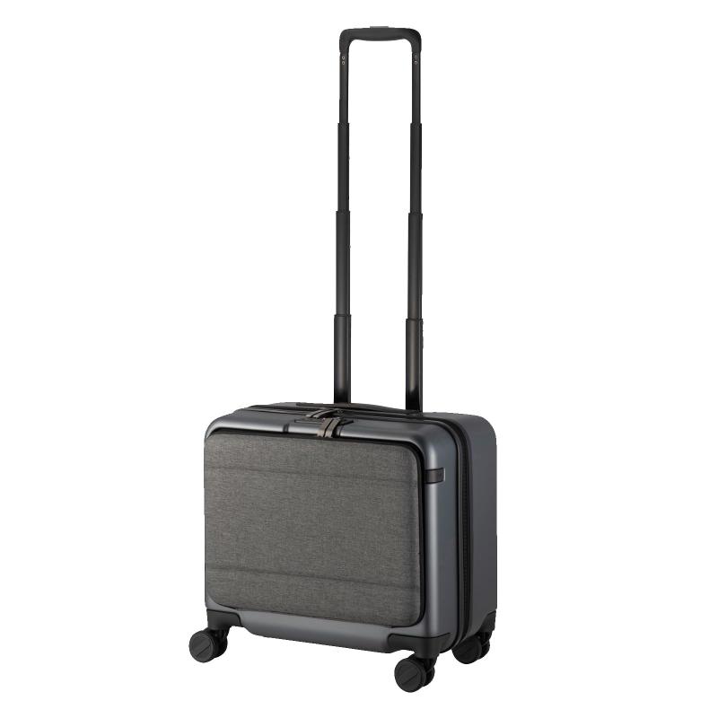 [エースジーン] スーツケース 出張用キャリーケース 機内持ち込み可能 1泊2日 13.3インチPC収納可 横型 双輪キャスター 縦開き TSロック