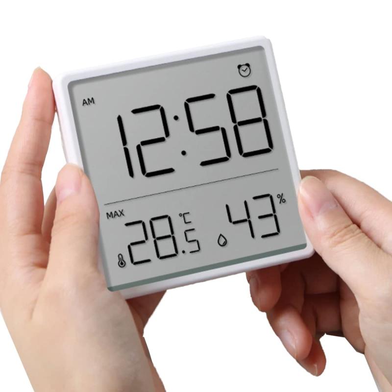 水沐良品デジタル温湿度計 デジタル時計 壁掛け 卓上スタンド マグネット ベビー用品 デジタルデート時計付き見やすい大画面健康管理