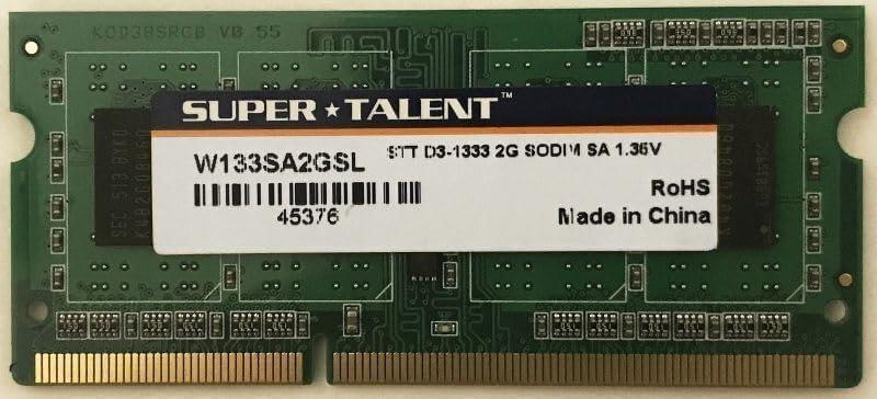 SuperTalent サムスンチップ搭載 省電力 DDR3L-1333 PC3L-10600 2GB ノートPC用 メモリ SO-DIMM 1.35V W133SA2GSL バルク品