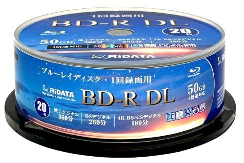 RiDATA （ライデータ） １回 録画用 片面2層 ブルーレイディスク ホワイトプリンタブル BD-R DL 50GB 20枚 RiTEK RiDATA BR260EPW4X.20SP