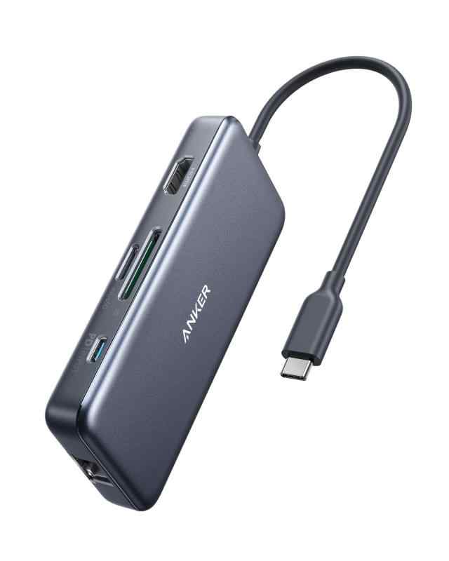 Anker PowerExpand+ 7-in-1 USB-C PD イーサネット ハブ 4K対応HDMI出力ポート 60W Power Delivery 対応USB-Cポート 1Gbps USB-A ポート