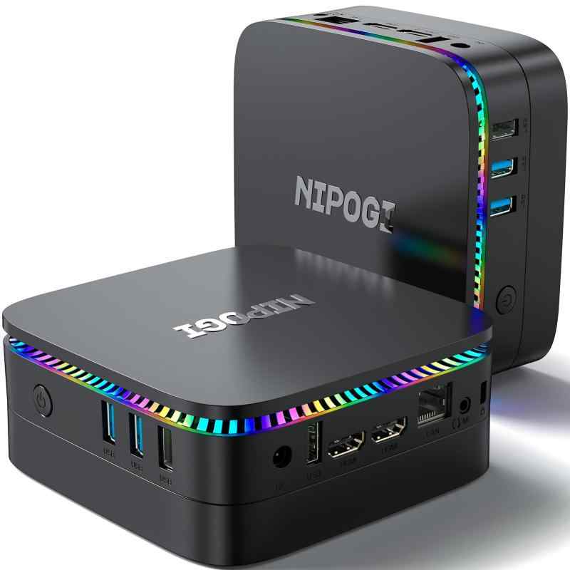 NiPoGi ミニpc n100 mini pc 2023新版 カクカク感しない 最大3.4GHz 16gb 512gb M.2 NVME SSDミニパソコン2TB拡大可能4C 4T小型pc 4K 静