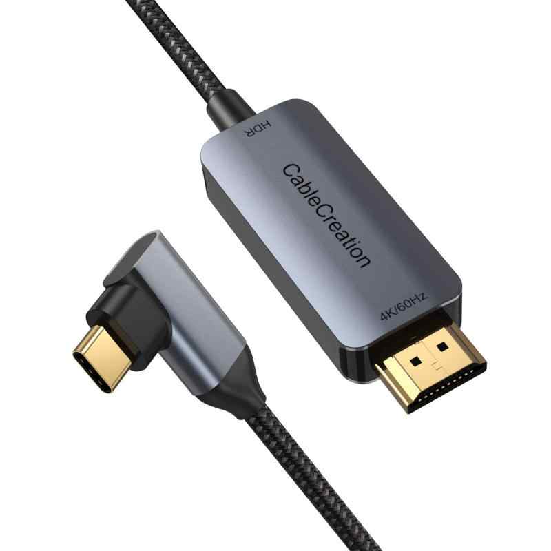 USB-C to HDMI 4K (1.8M L型, 4K@60Hz, アルミニウム合金)