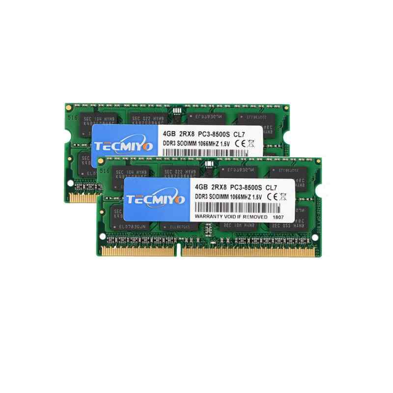 TECMIYO ノートPC用メモリ1.5V 8GB DDR3 PC3-8500 1066Mhz 4GB×2枚 204Pin CL7 Non-ECC SO-DIMM 対応 (PC3-8500S 8GB)