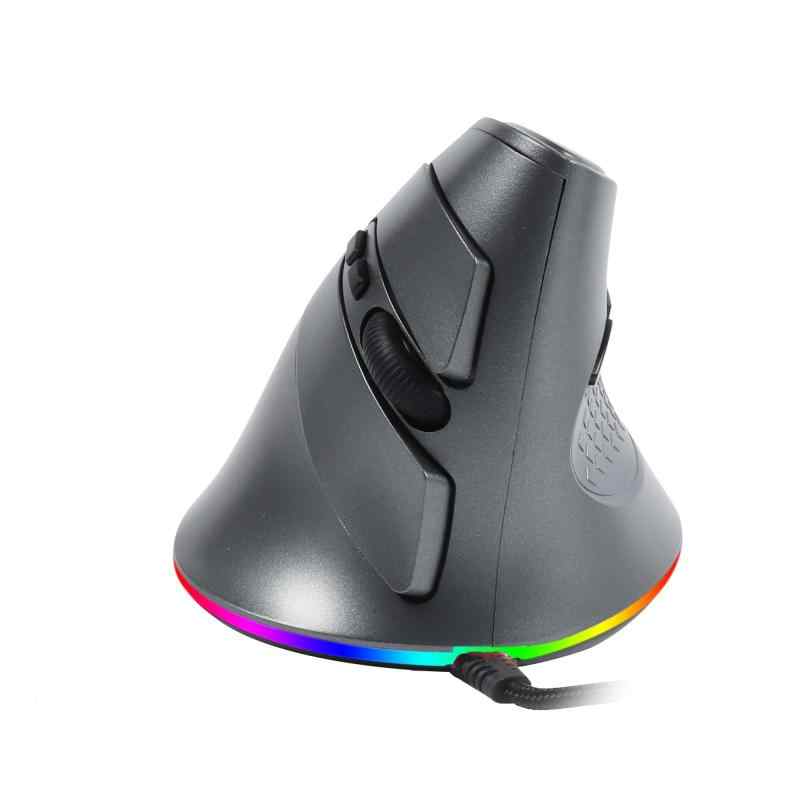 垂直型マウス 有線 7ボタン 6 DPIモード 光学式ゲームマウス LEDライトモード切り替え プログラム可能 エルゴノミクス 右利き用 縦型 Lサ