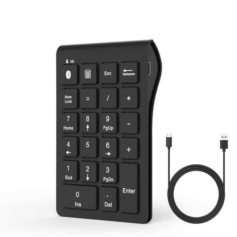 Bluetooth テンキーボード type-c ワイヤレス テンキーパッド 無線 数字キーボード 22キー 充電式 ブルートゥース数値キーボード 小型 持