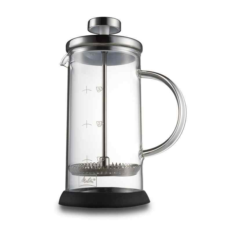 メリタ Melitta コーヒー メーカー フレンチプレス ガラス製 耐熱 分解洗浄 350ml 3杯用 スタンダード MJF-1701 ブラック
