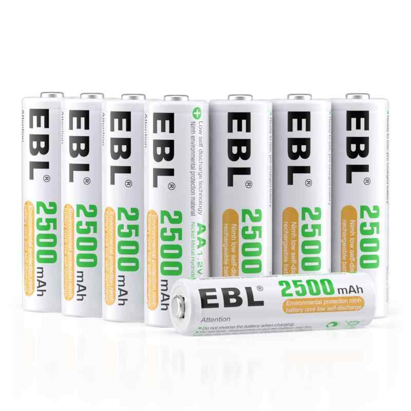 EBL 単3電池 充電式 8本セット 大容量2500mAh長持ち ニッケル水素充 単3電池 約1200回繰り返し充電可能 単三電池 充電式 じゅうでんち単3