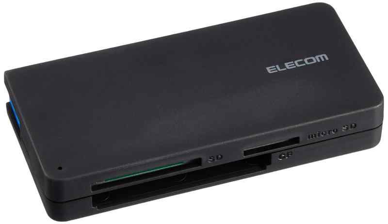 エレコム カードリーダー USB3.0 9倍速転送 ケーブル (ブラック, USB3.0)