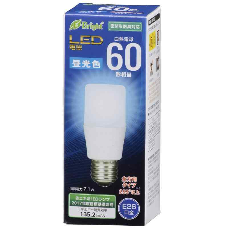 オーム(OHM) オーム電機 LED電球 T形（60形相当/960lm/昼光色/E26/全方向配光255°/密閉形器具対応） LDT7D-G AG20