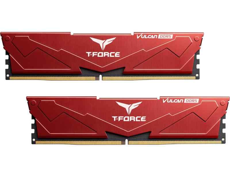 Team DDR5 Vulcanシリーズ デスクトップ用メモリ UDIMM XMP3.0準拠 ハイスピードタイプ 正規品 日本国内無期限正規 (6400Mhz 32GBx2 Red,