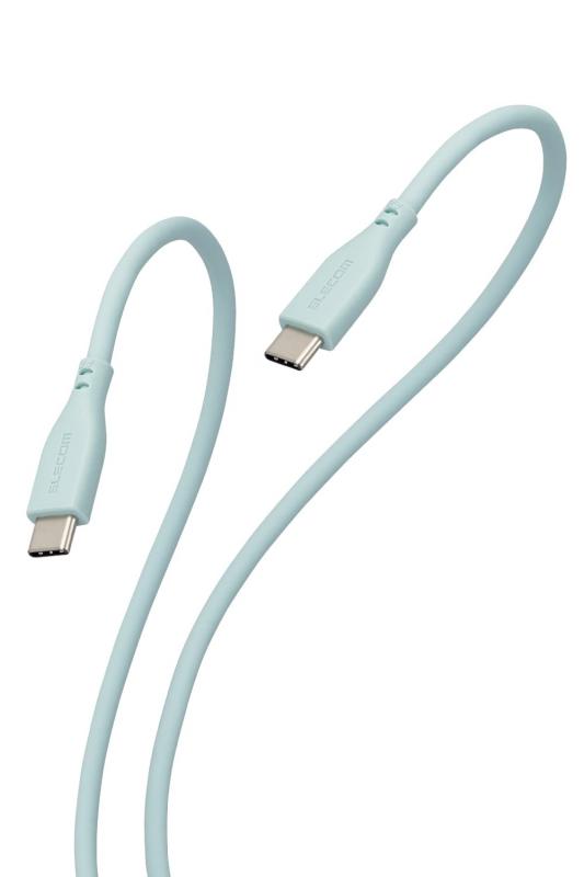 エレコム(ELECOM) Type-C ケーブル USB-C & USB-C 1m 60W USB PD対応 柔らかい やわらか シリコン 【iPhone15 対応検証済】 パールグリー