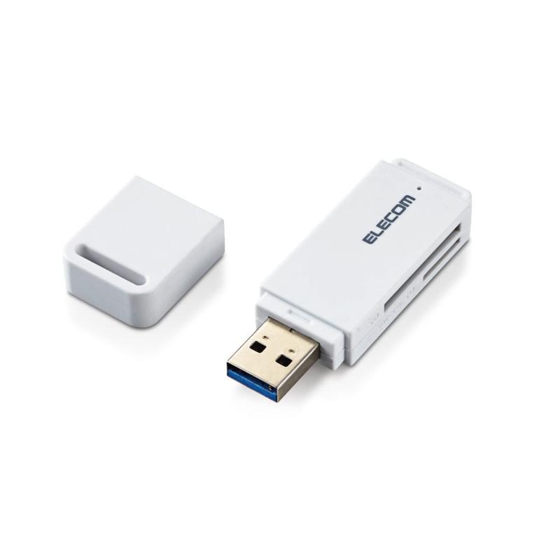 エレコム カードリーダー USB3.0 9倍速転送 スティックタイプ (ホワイト)