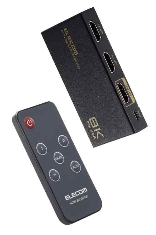 エレコム HDMI切替器 8K60Hz/4K120Hz対応 【PS5/PS4/PS3/Switch/FireTVStick対応】 2入力1出力 自動/手動切替 8K 4K 対応 ブラック DH-SW