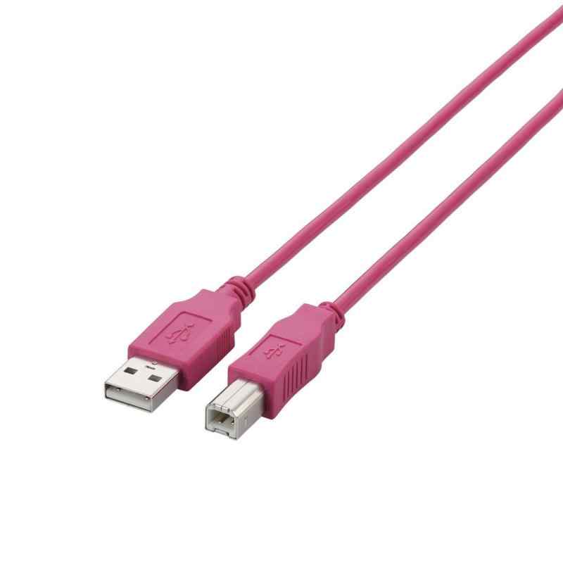 エレコム USBケーブル 【B】 USB2.0 (USB A オス to USB B オス) 2m ピンク U2C-BN20PN