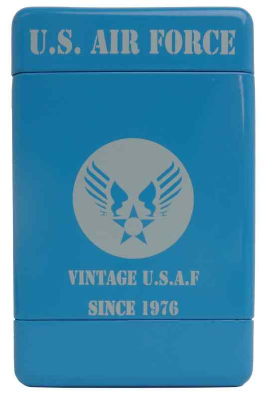 ステップス アルミシガレットケース U.S AIR FORCE USAF ブルー 6cm×2.5cm×9cm