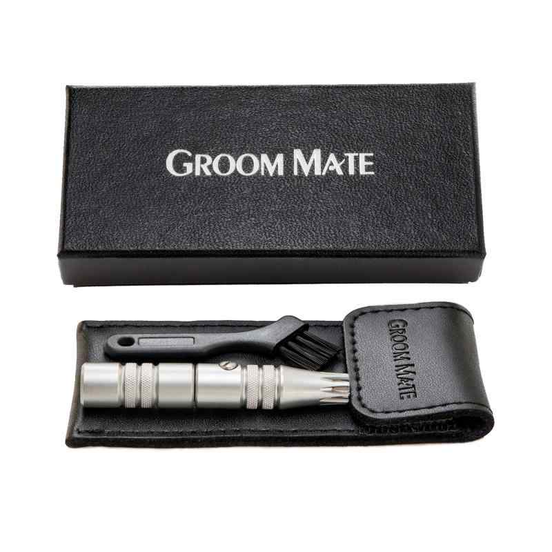 GroomMate(グルームメイト) 26470 Platinum XL Professional プラチナ XL プロ 鼻毛カッター ブラシ・革ケースセット 72mm
