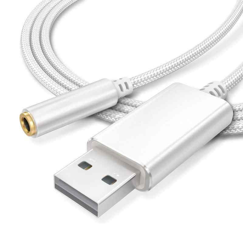 USB 3.5mm メス オーディオ 変換 ケーブル BEADY USB外付け サウンドカード ステレオ オーディオアダプター 4極 マイク機能対応 Windows