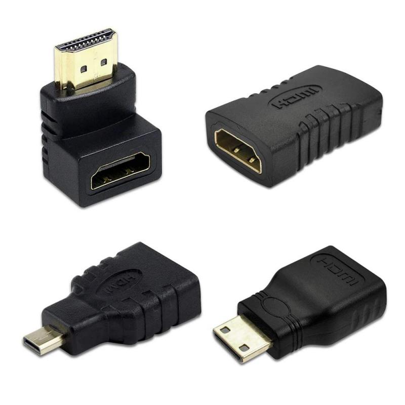HDMI変換アダプタ コネクター 4種類セット HDMIケーブルコネクタアダプターキット HDMI 接続 変換 延長 コネクター 90度L型 mini HDMI/mi