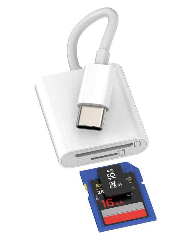 Micro SDカードリーダー(2イン1)USB C 変換アダプタApple IPhone15 Pro Max Ipad TF マイクロSDメモリーカード アダプター タイプc スマ