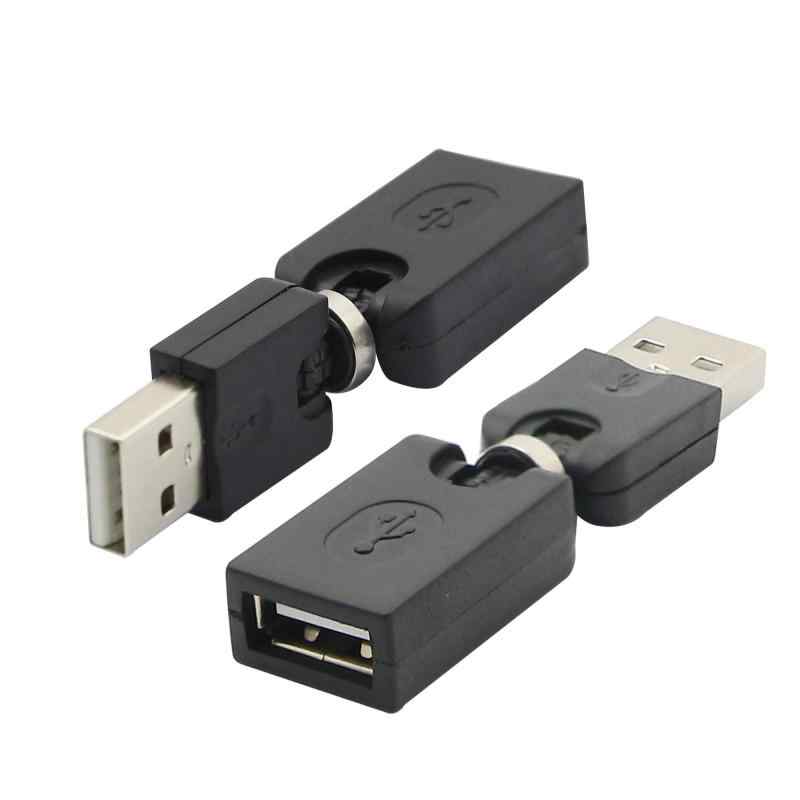 CERRXIAN usb 360度回転 アダプタ USB 回転式 コネクタ usbオスメス変換アダプタ usb 延長コネクター USB A(メス)-USB A(オス) 車、ネッ