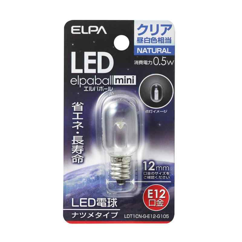 エルパ (ELPA) LEDナツメ形 LED電球 照明 E12 100V 昼白色 屋内用 LDT1CN-G-E12-G105