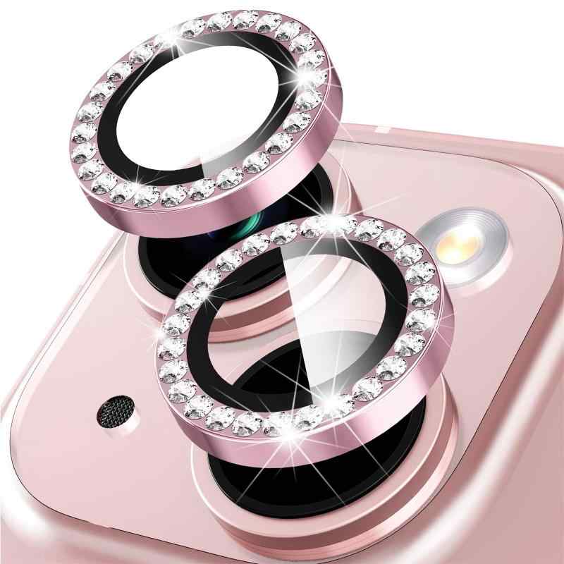 LanQii カメラカバー iPhone 対応 レンズカバー ダイヤモンド カメラフィルム レンズ保護フィルム ダイヤモンド強化ガラス+アルミリング