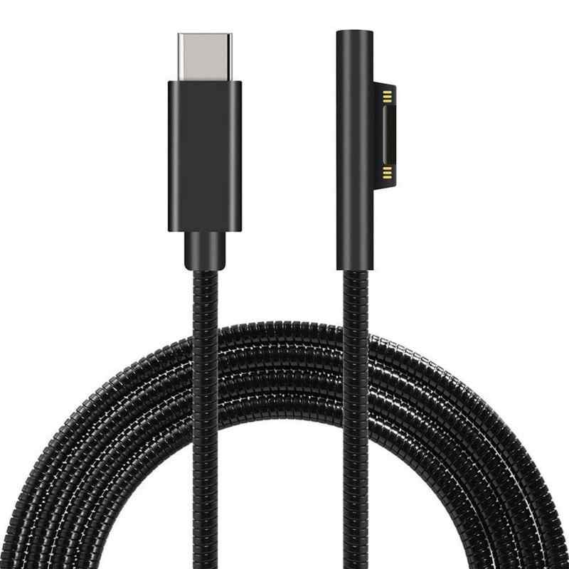 Sisyphy USB C to Surface 急速充電ケーブル「CE認証済」、15V/3A 45W USB Type C PD充電器必要、マイクロソフト Surface Pro 7/6/5/4/3/